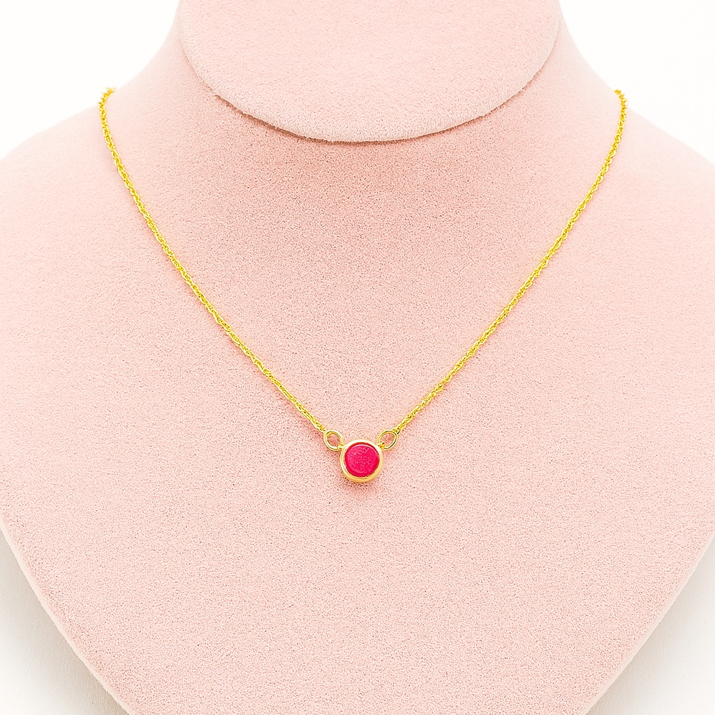 14k Gold Ruby Necklace